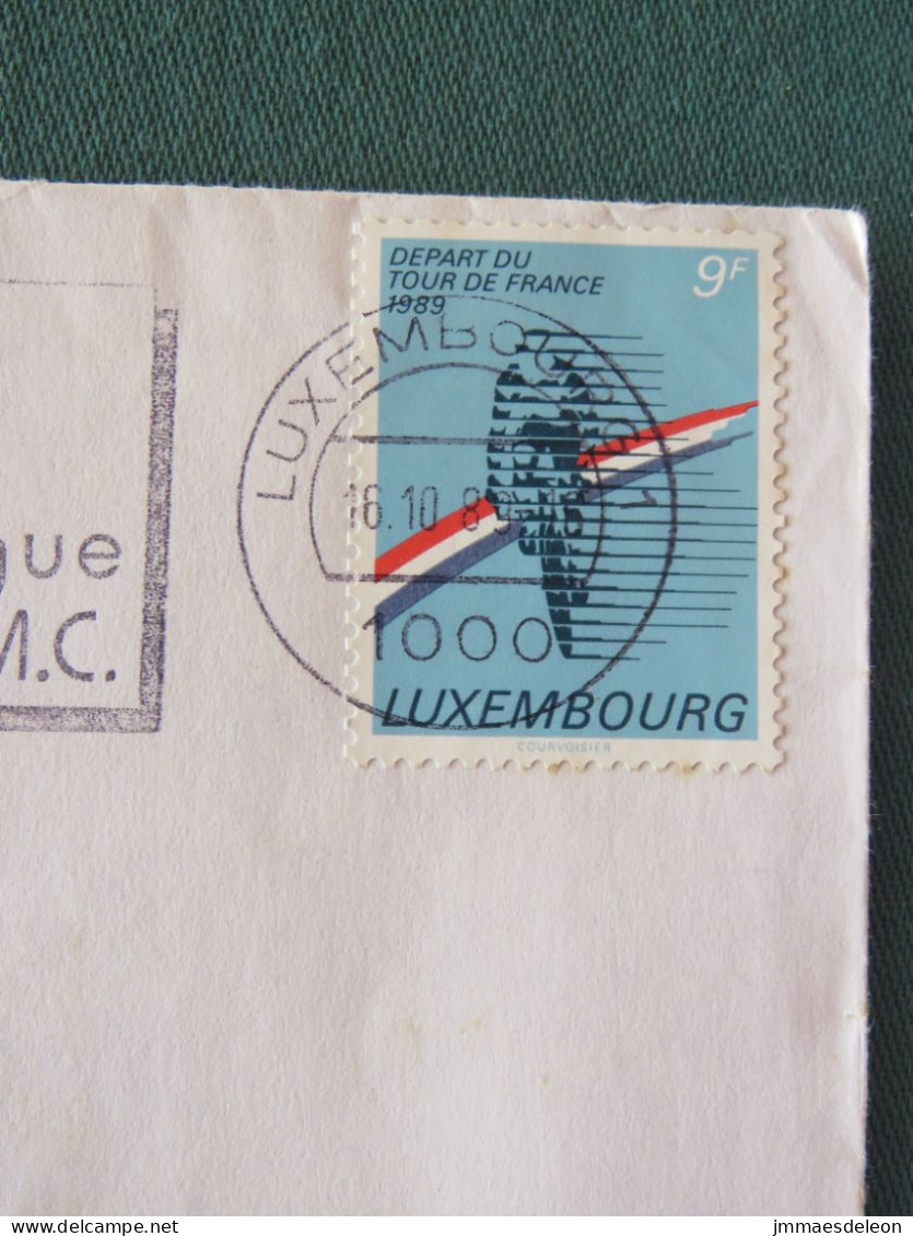 Luxembourg 1989 Cover To Denmark - Bicycle Tour De France H.M.C. Slogan - Cartas & Documentos