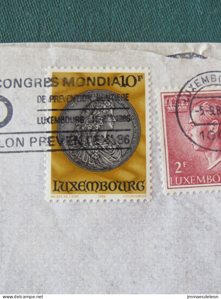 Luxembourg 1986 Cover To Holland - Grand Duke - Coin - Road Safety Slogan - Briefe U. Dokumente