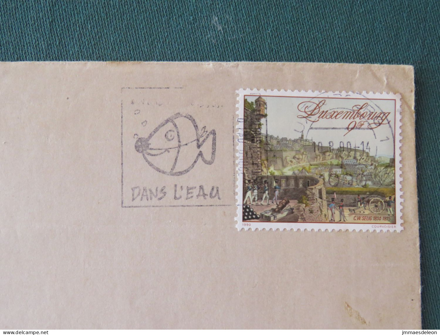 Luxembourg 1990 Window Cover - Fortress - Fish Slogan - Covers & Documents