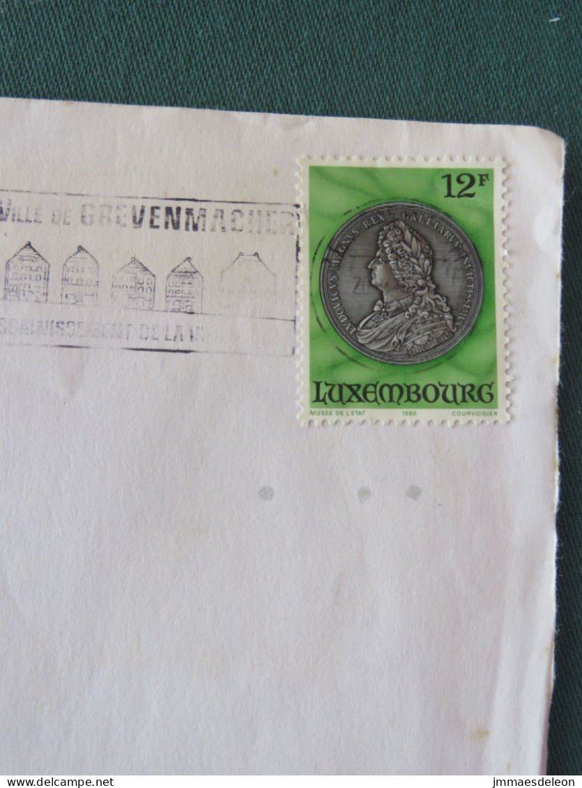 Luxembourg 1986 Cover Grevenmacher - Coin - Covers & Documents