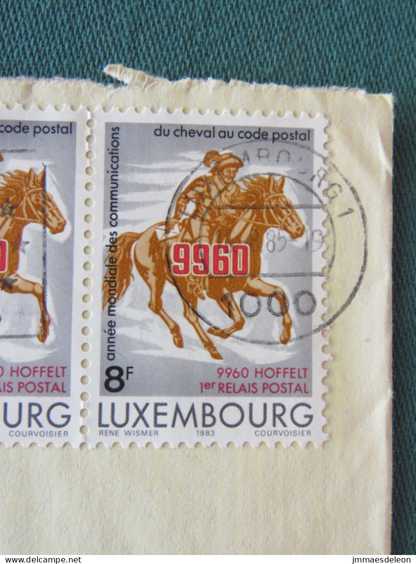 Luxembourg 1985 Cover Luxembourg - Communication Year Horse Postcode - Music Slogan - Storia Postale