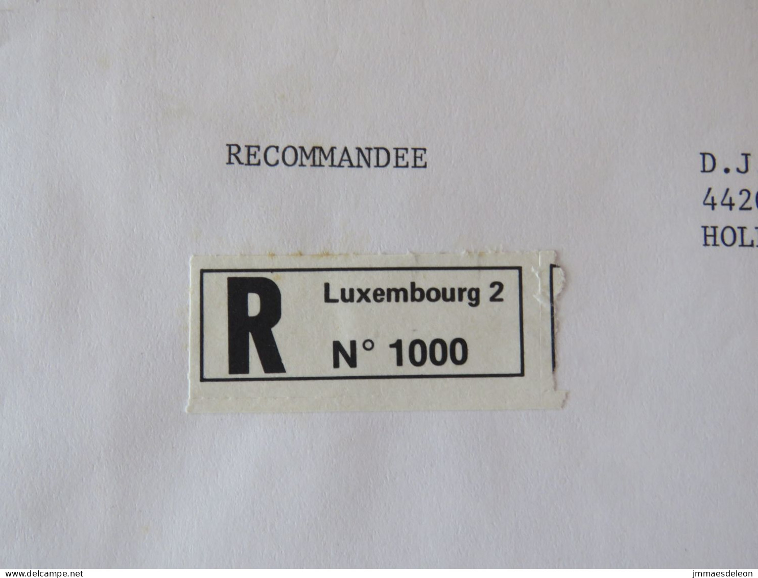 Luxembourg 1984 Registered Cover To Holland - Grand Duke - Plane Luxair - Covers & Documents