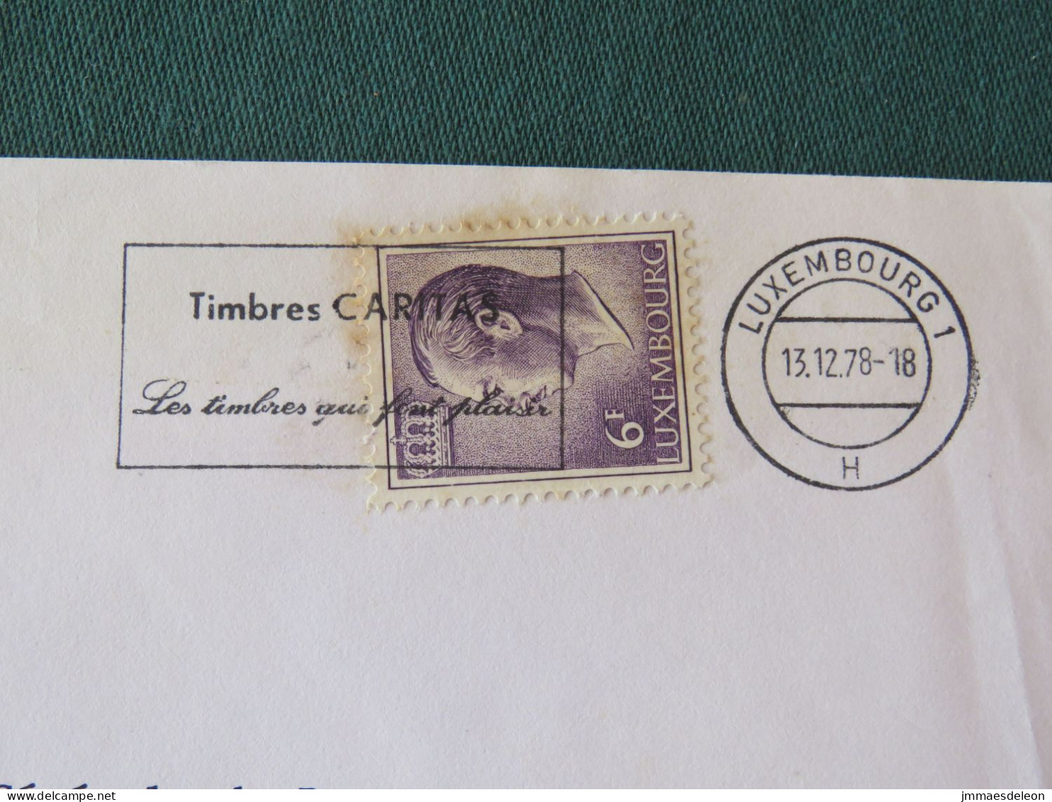 Luxembourg 1978 Cover To Belgium - Grand Duke - Caritas Stamps Slogan - Lettres & Documents