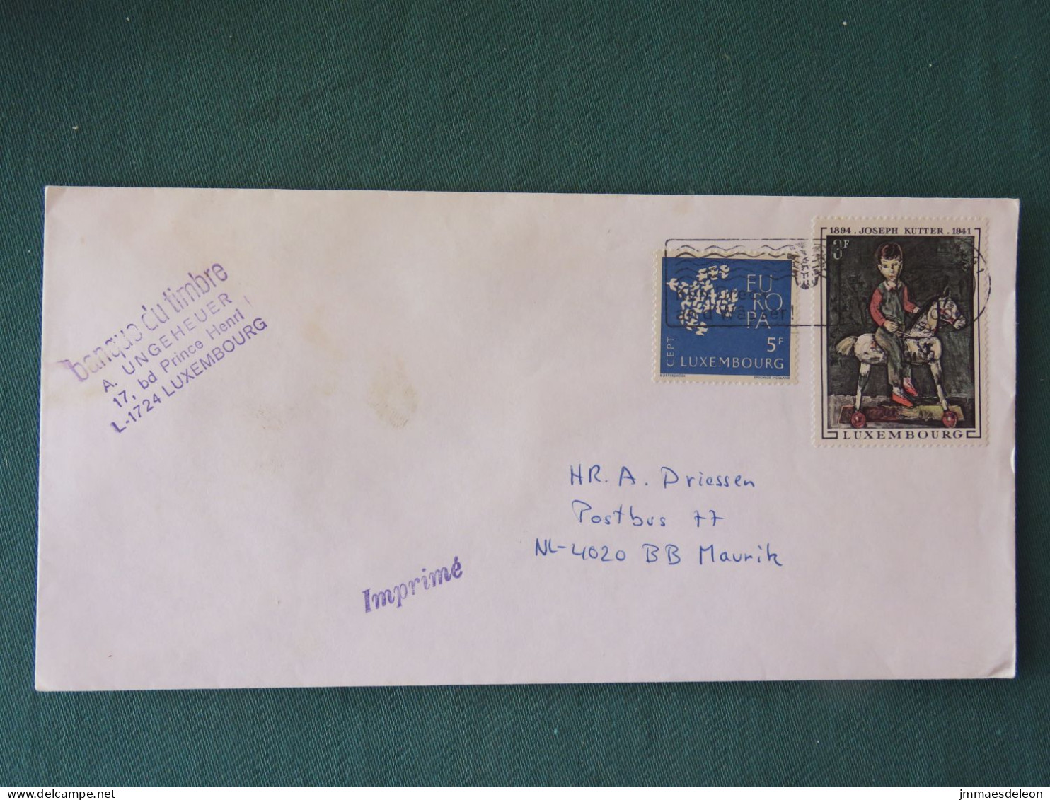 Luxembourg 1981 Cover To Holland - Bird Europa CEPT - Paining Boy With Toy Horse - Brieven En Documenten