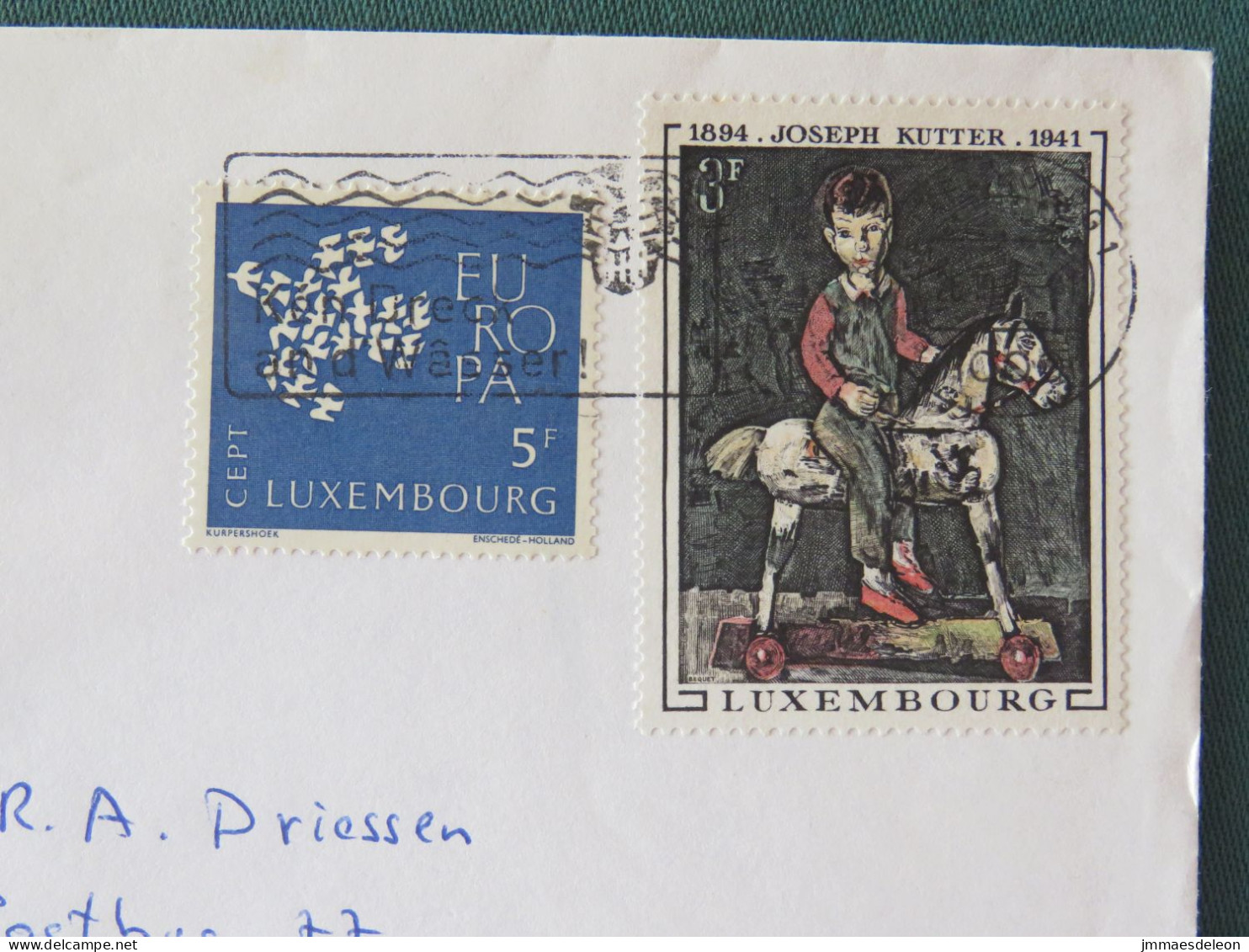 Luxembourg 1981 Cover To Holland - Bird Europa CEPT - Paining Boy With Toy Horse - Cartas & Documentos