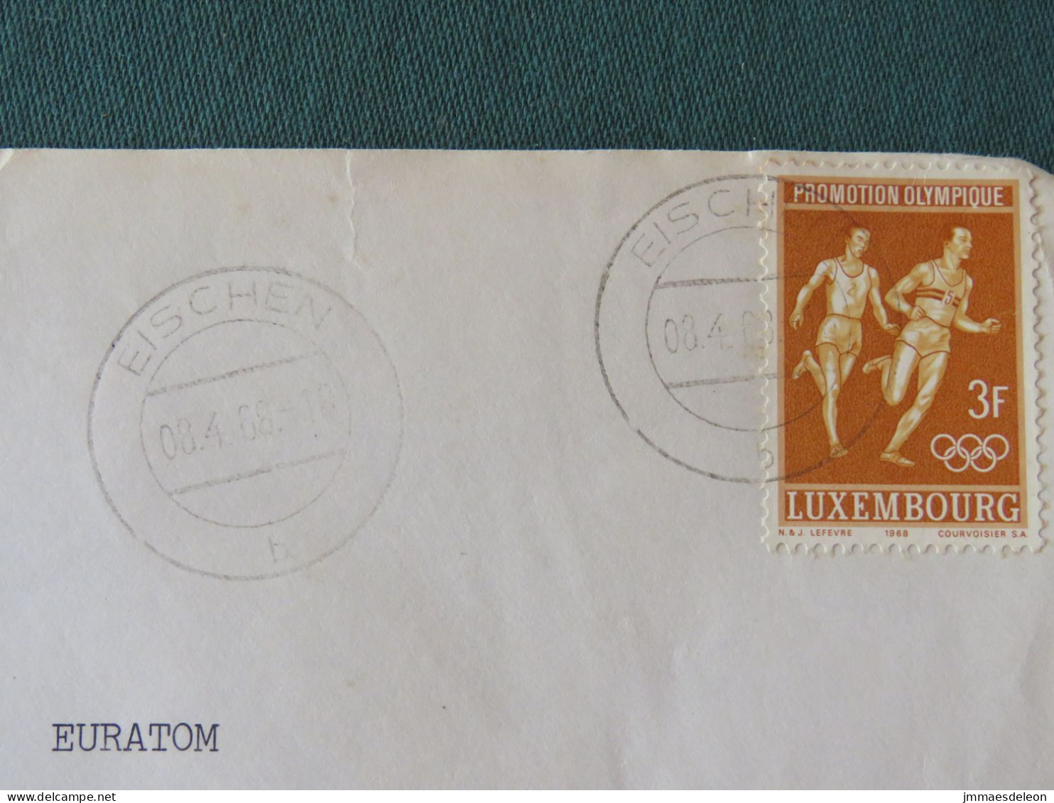 Luxembourg 1968 Cover To Belgium - Olympic Games Running - Brieven En Documenten