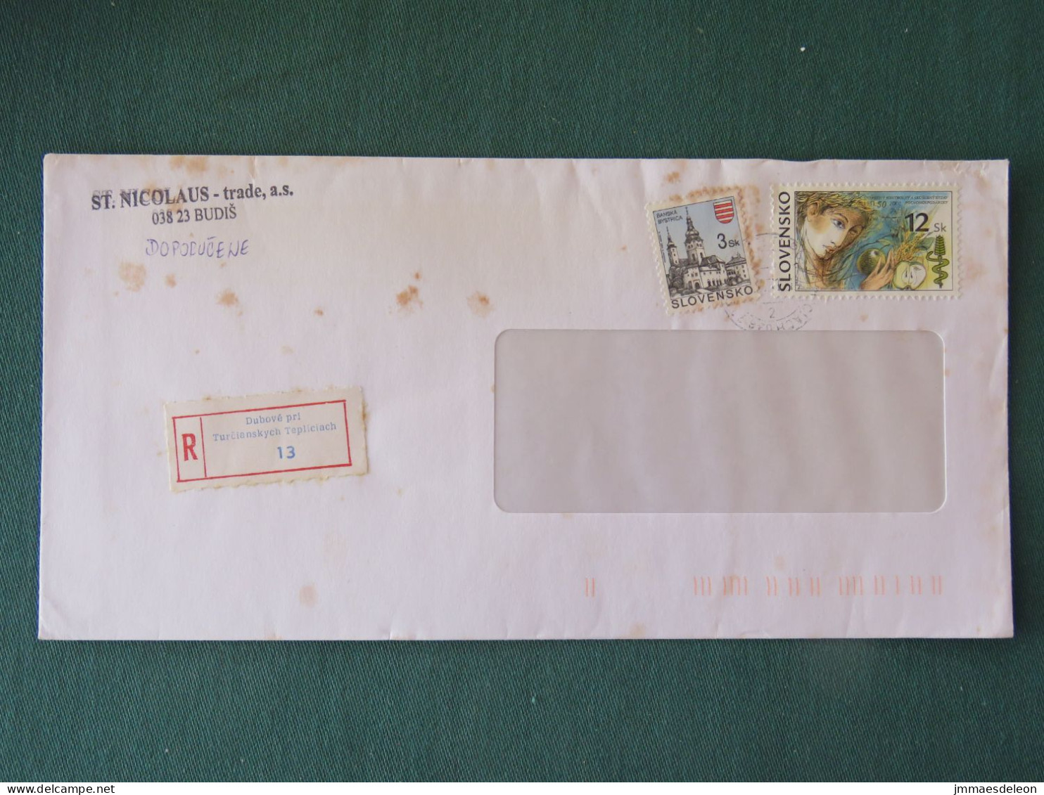 Slovakia 2000 Registered Cover Local - Church Apple Agriculture - Lettres & Documents