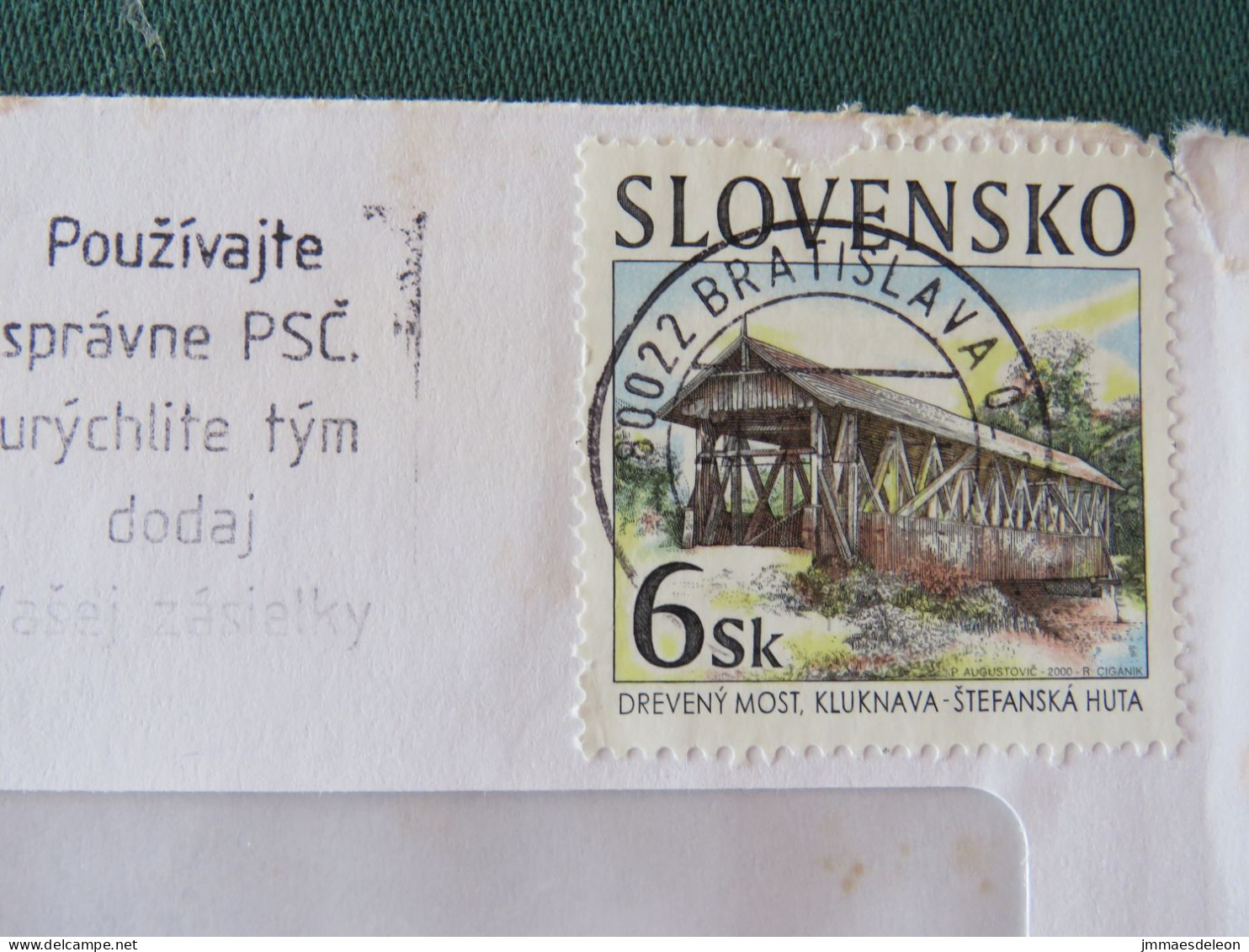 Slovakia 2000 Cover Local - Bridge - Lettres & Documents