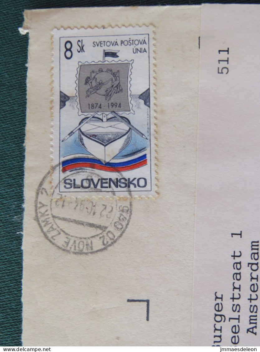 Slovakia 1994 Cover To Holland - Stamp On Boat - UPU - Briefe U. Dokumente