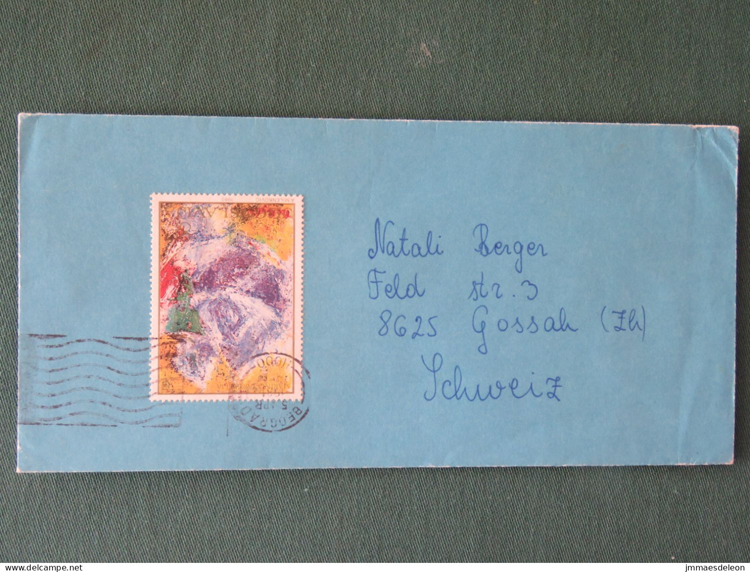 Yugoslavia 1981 Cover To Switzerland - Painting  - Lettres & Documents