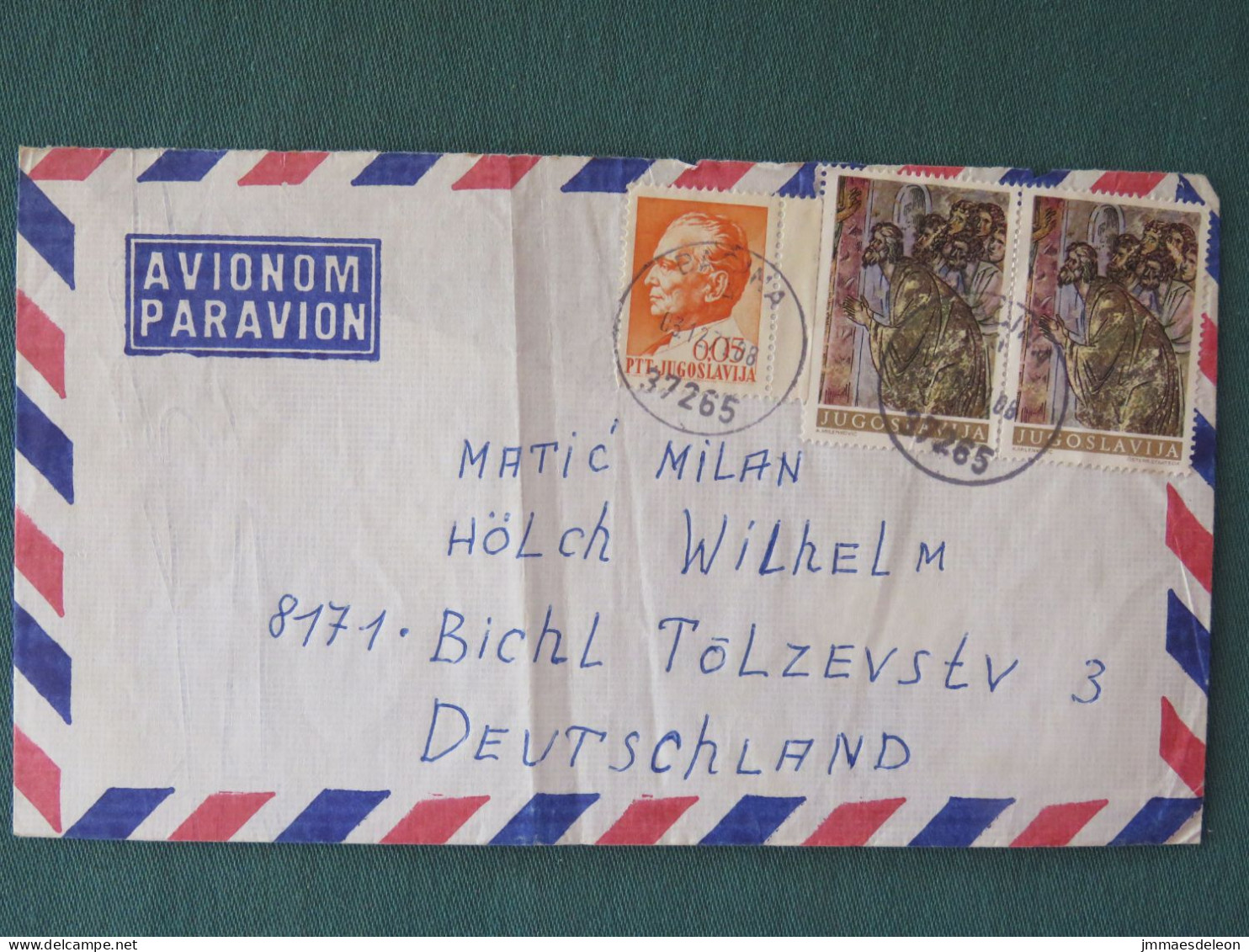 Yugoslavia 1971 Cover To Germany - Religious Paintings - Cartas & Documentos