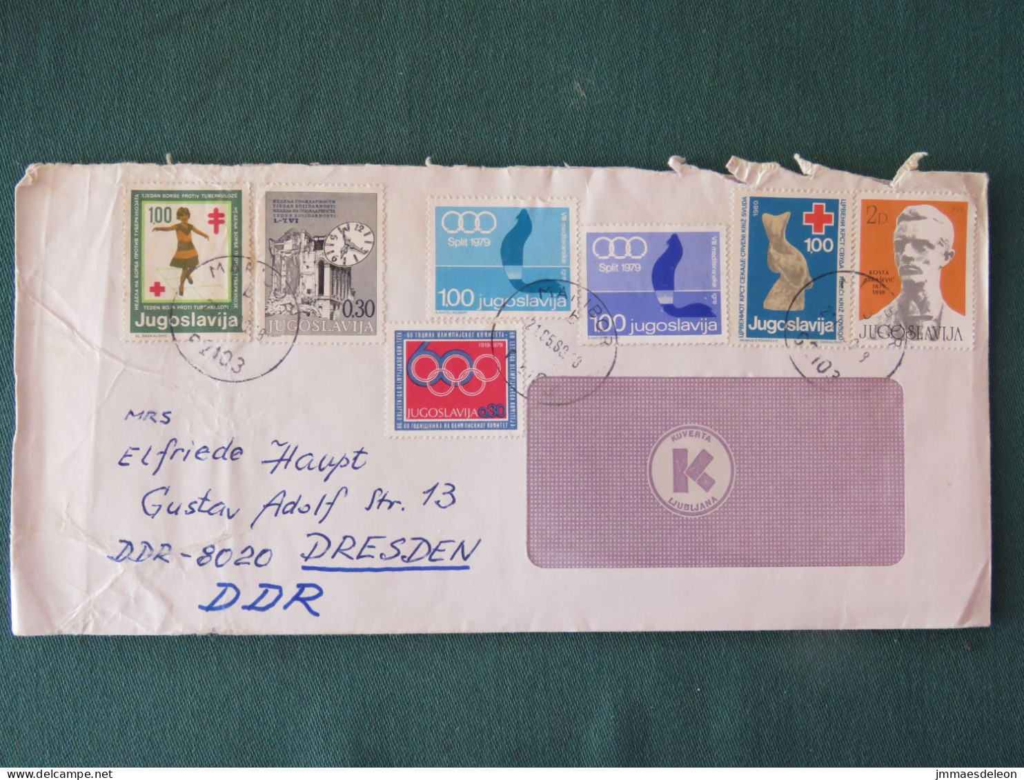 Yugoslavia 1980 Cover To Germany - Red Cross Tuberculosis Olympic Games - Briefe U. Dokumente