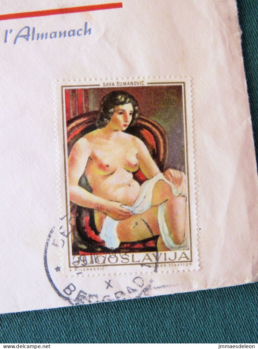 Yugoslavia 1970 Cover To England - Nude Woman Painting - Chemistry - Covers & Documents