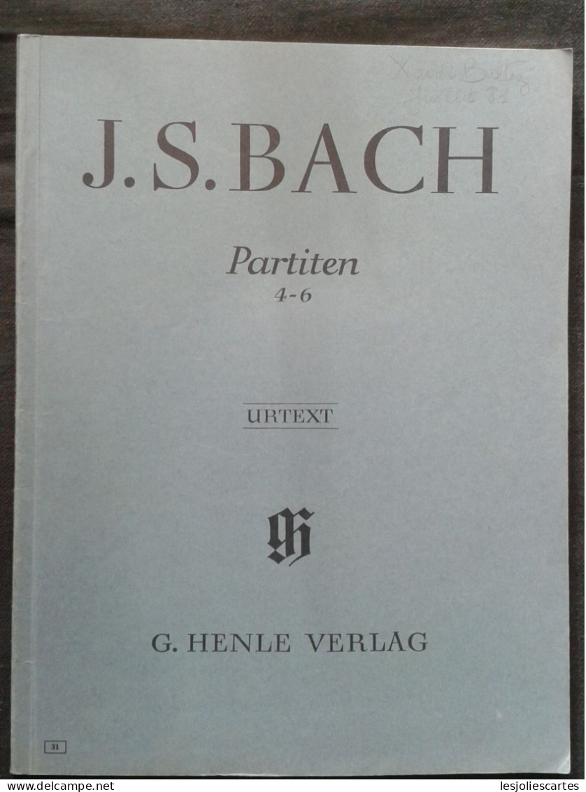 J S BACH PARTITAS PARTITEN 4 6 PIANO PARTITION MUSIQUE URTEXT HENLE VERLAG - Instrumento Di Tecla