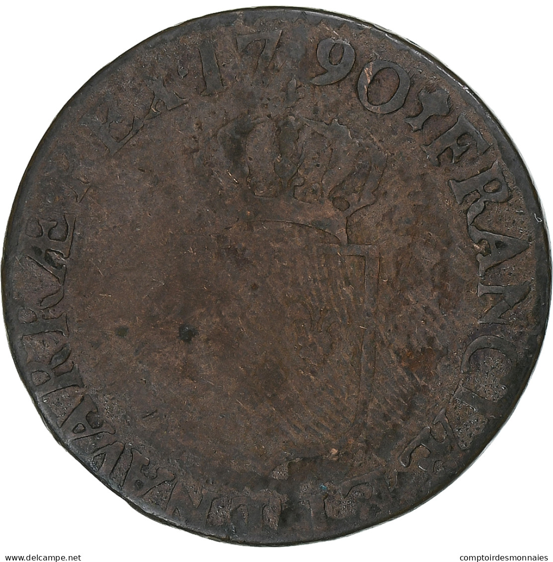 France, Louis XVI, 1/2 Sol, 1790, Nantes, Cuivre, TB, Gadoury:349 - 1774-1791 Ludwig XVI.