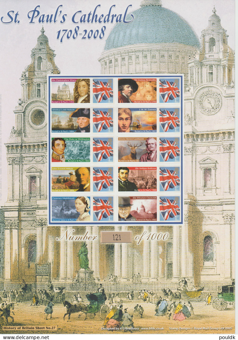 Great Britain 2008 St Paul's Cathedral Business Smilers Sheet MNH/**. Postal Weight 0,099 Kg. Please Read Sales - Francobolli Personalizzati