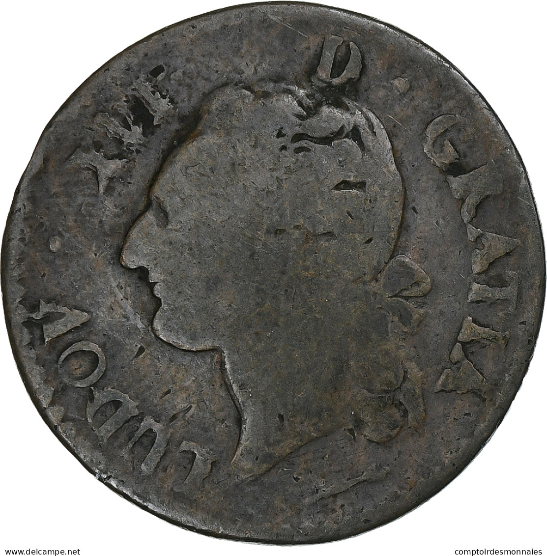 France, Louis XVI, 1/2 Sol De Béarn, 1785, Pau, Cuivre, B+, Gadoury:349a - 1774-1791 Ludwig XVI.