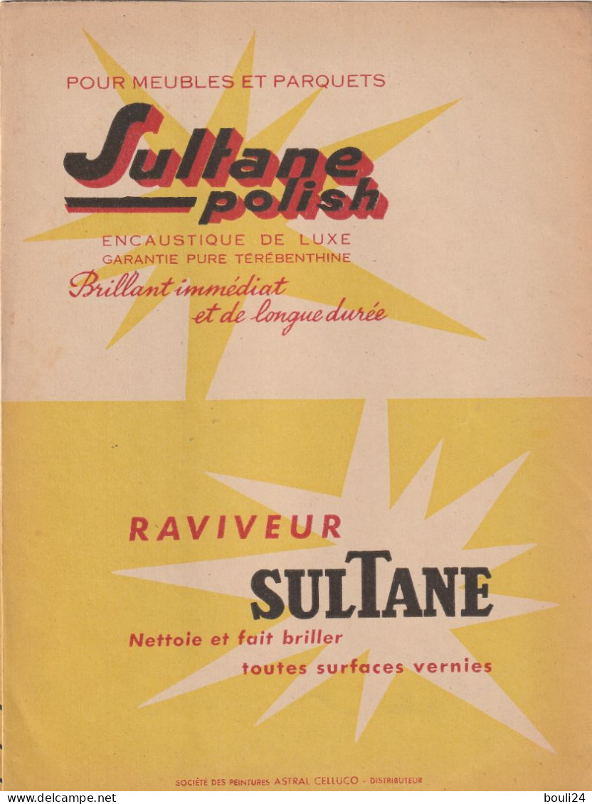 PROTEGE CAHIER ANCIEN RAVIVEUR  SULTANE ENCAUSTIQUE DE LUXE      VOIR VERSO - Protège-cahiers