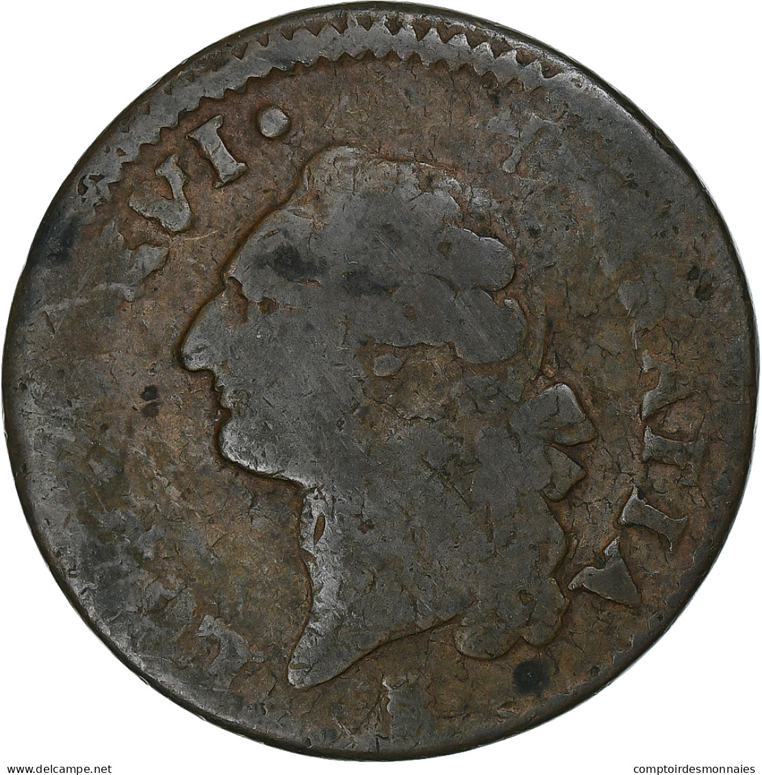 France, Louis XVI, Sol, 1784, Limoges, Cuivre, TB, Gadoury:350 - 1774-1791 Ludwig XVI.