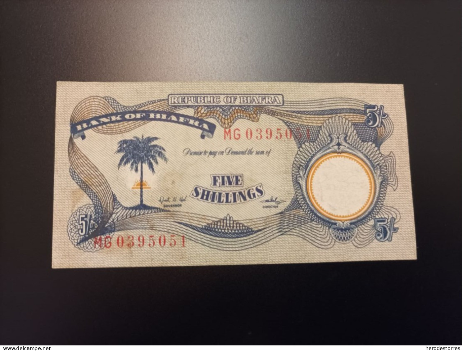 Billete De Biafra, 5 Shillings, Año 1969 - Centraal-Afrikaanse Republiek