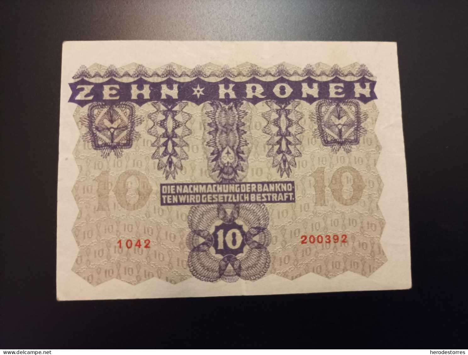 Billete De Austria De 10 Kronen Año 1922 - Oesterreich