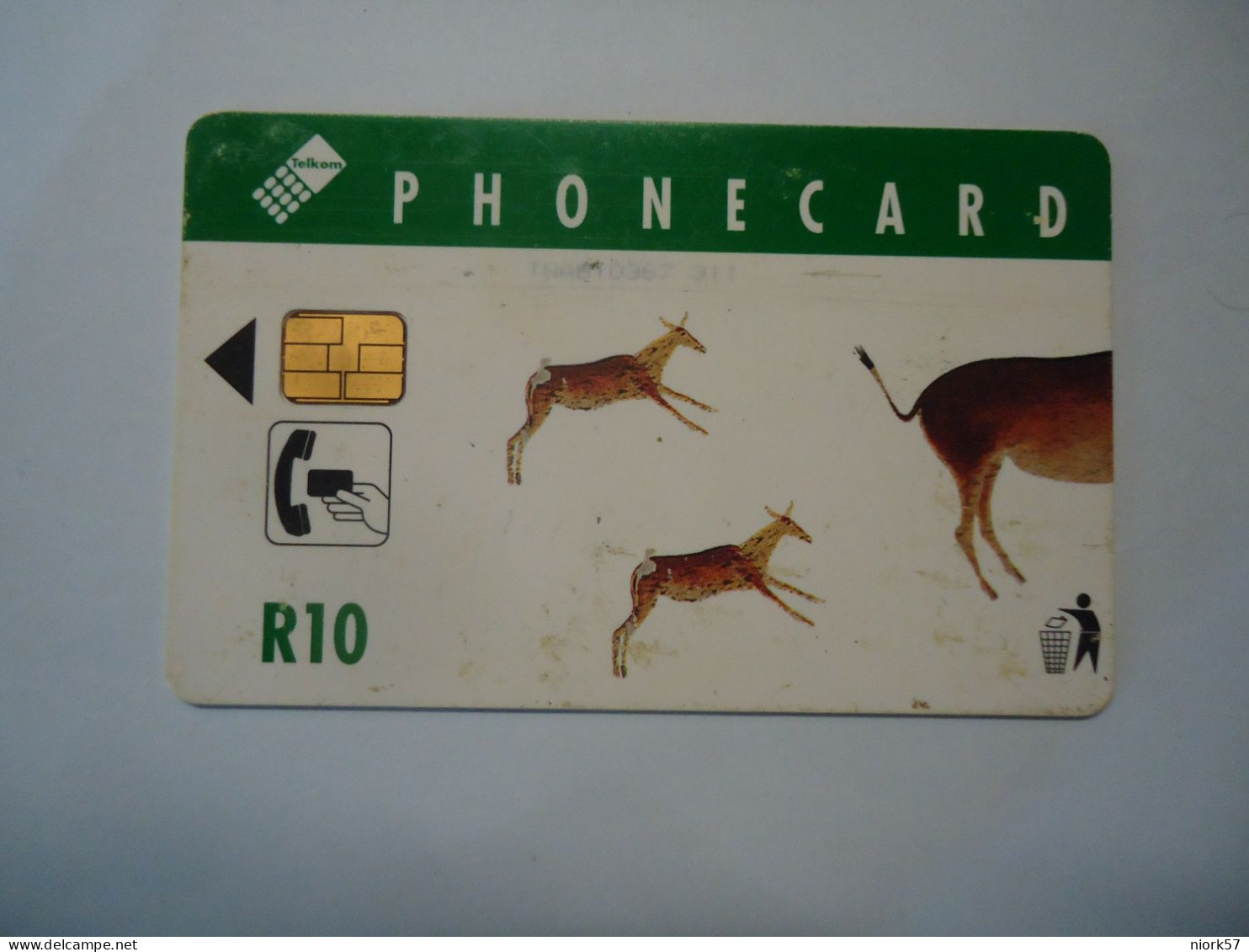 SOUTH AFRICA  USED  CARDS ANIMALS  CAVE PAINTINGS  2 SCAN - South Africa