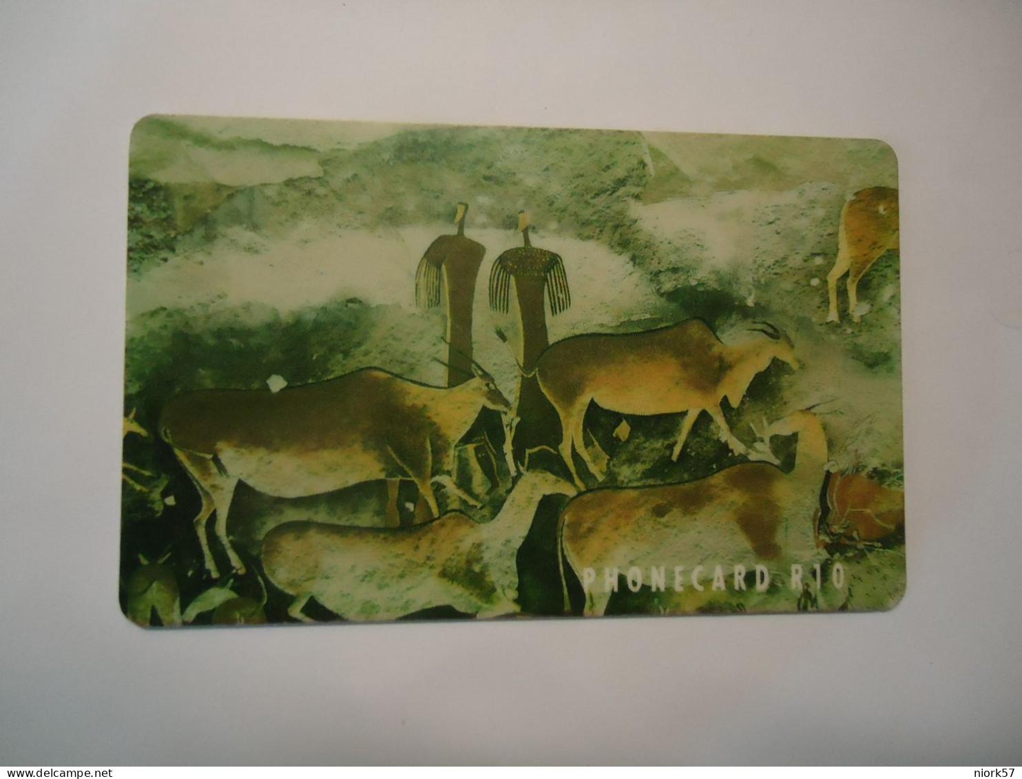 SOUTH AFRICA  USED  CARDS ANIMALS  CAVE PAINTINGS  2 SCAN - Afrique Du Sud