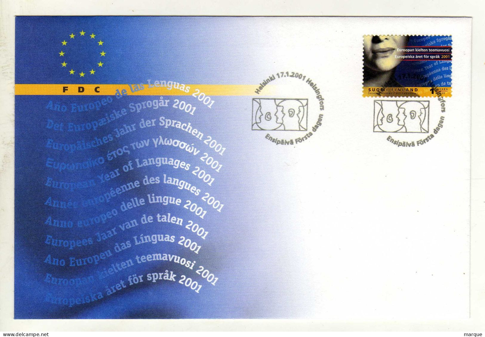 Enveloppe 1er Jour FINLANDE SUOMI FINLAND Oblitération HELSINSKI 17/01/2001 - FDC