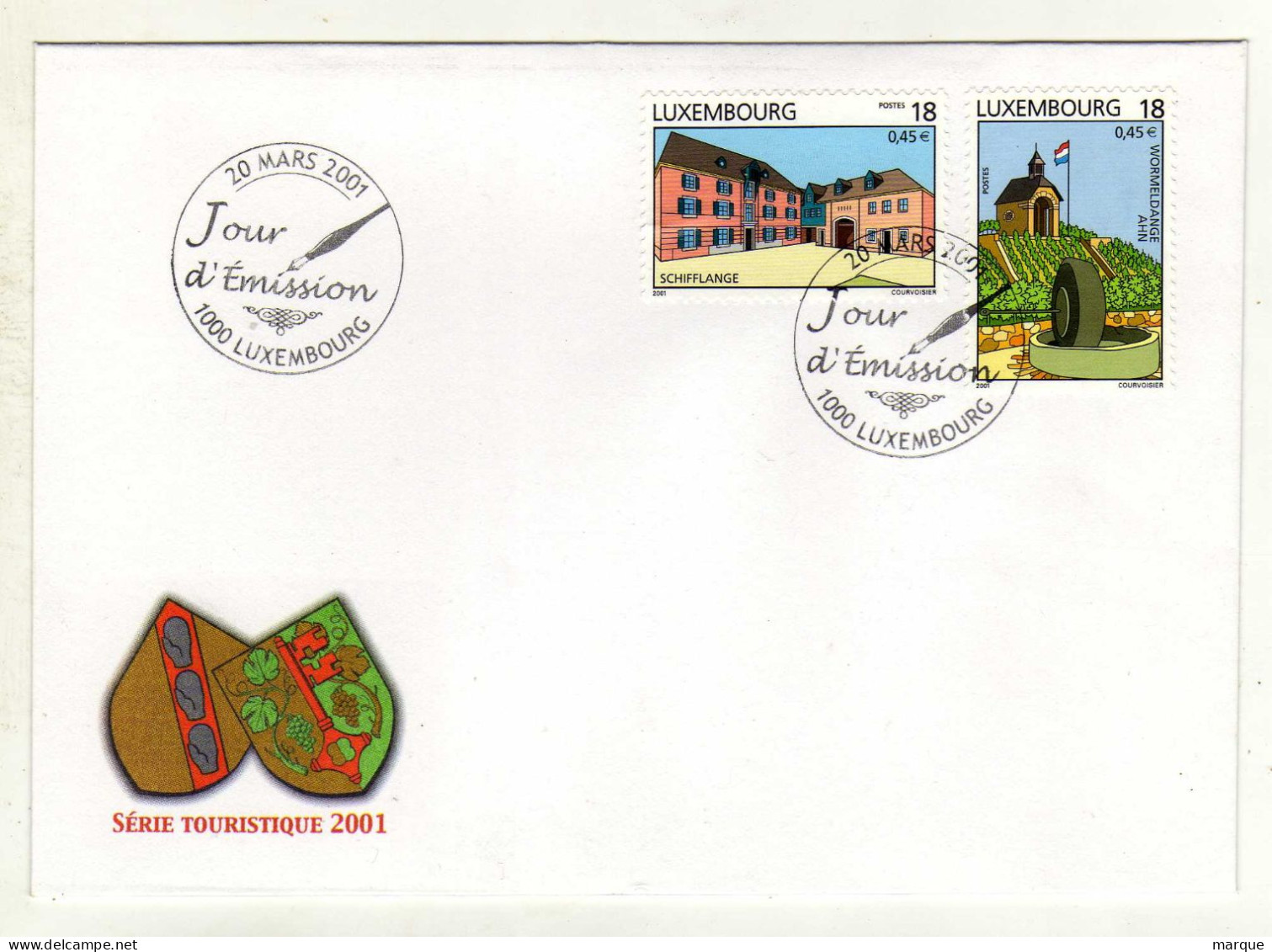Enveloppe 1er Jour LUXEMBOURG Oblitération 1000 LUXEMBOURG 20/03/2001 - FDC