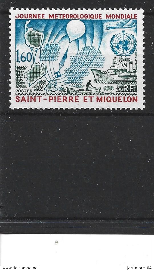 1974 SAINT PIERRE MIQUELON 433** Météorologie , Avion, Bateaux - Nuevos