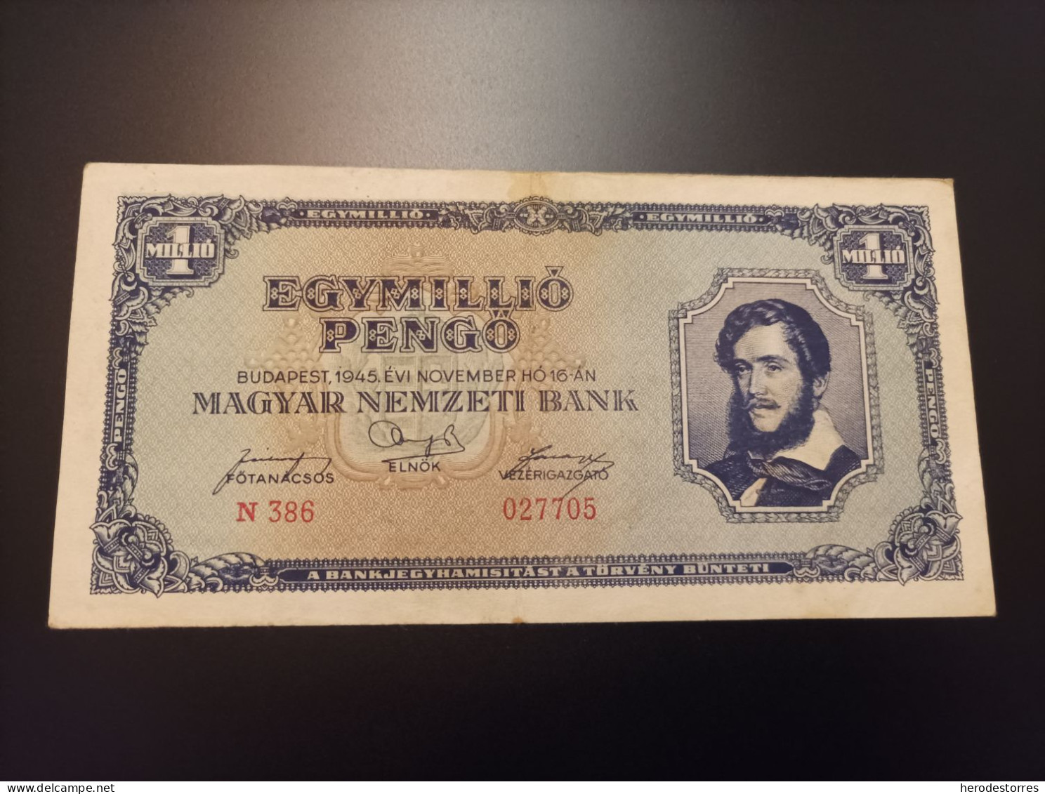 Billete Hungría De 1.000.000 De Pengo, Año 1945 - Hongarije