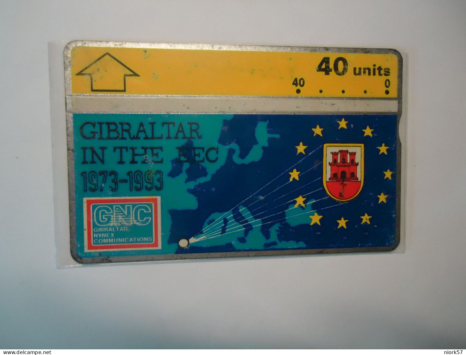 GIBRALTAR  USED  CARDS  IN THE EUROPE EEC MAP - Gibilterra