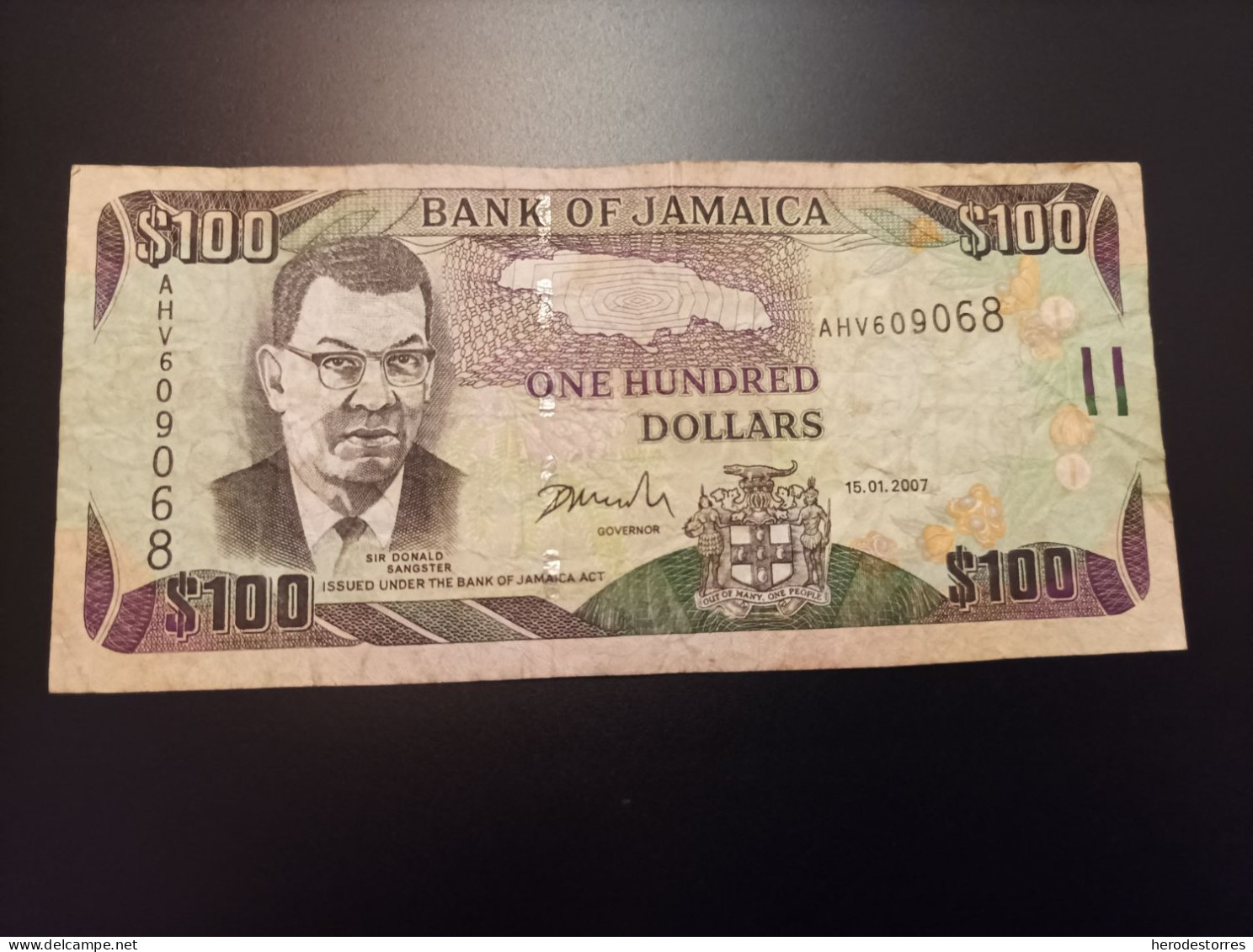 Billete De Jamaica De 100 Dólares, Año 2007 - Jamaique