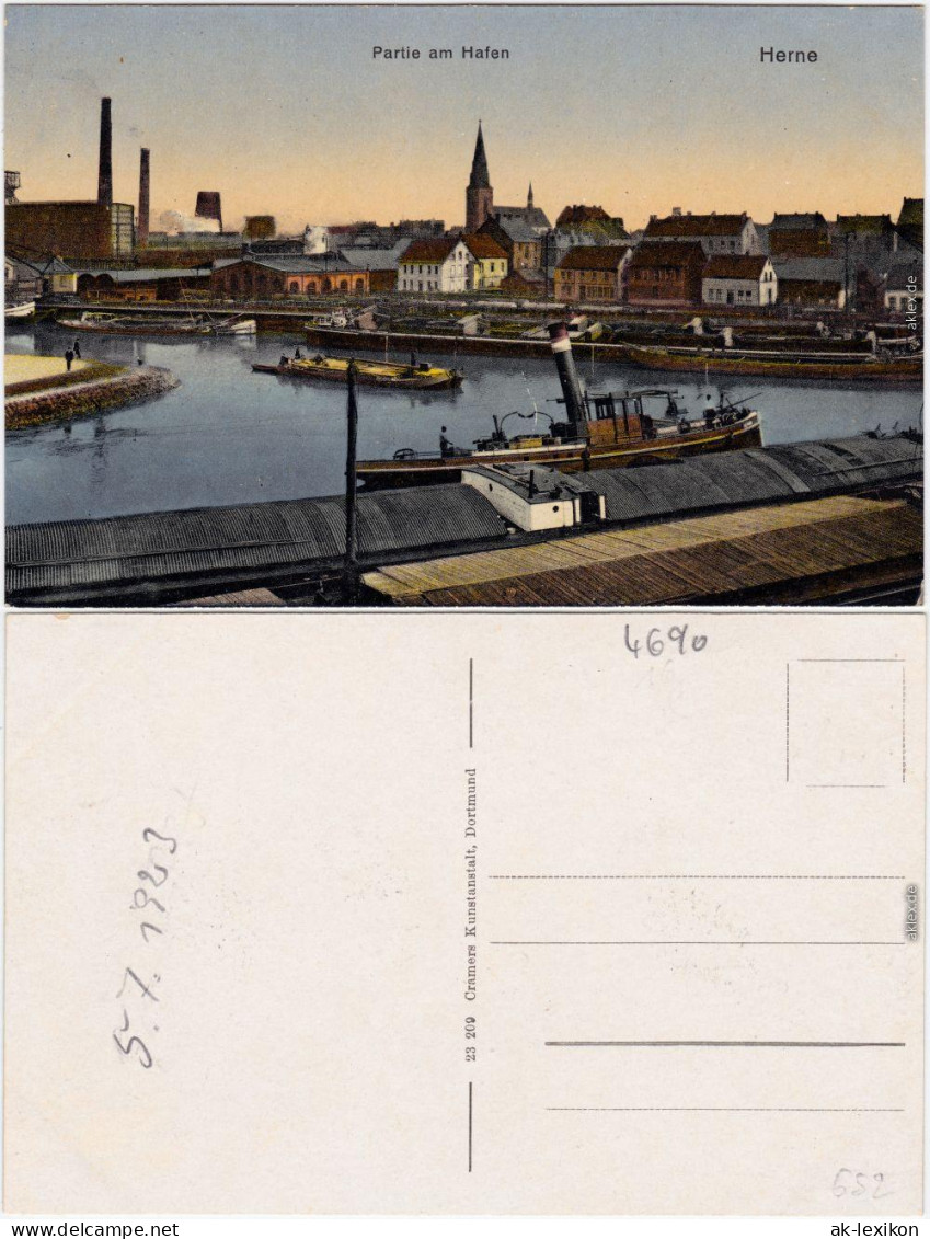 Herne Partie Am Hafen, Industrie 1916 - Herne