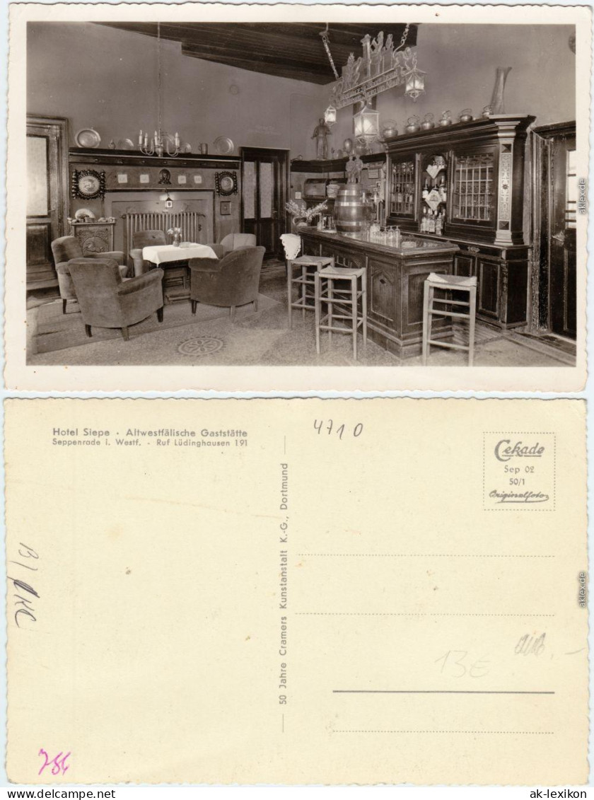 Seppenrade-Lüdinghausen Gastraum - Altwestfälische Gaststätte -Hotel Siepe 1955 - Lüdinghausen