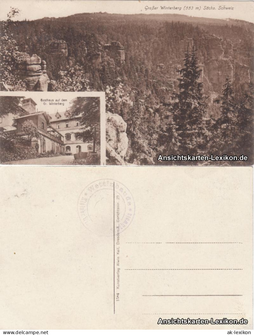 Ansichtskarte Schmilka Großer Winterberg - 2 Bild Mit Gasthaus 1922  - Schmilka
