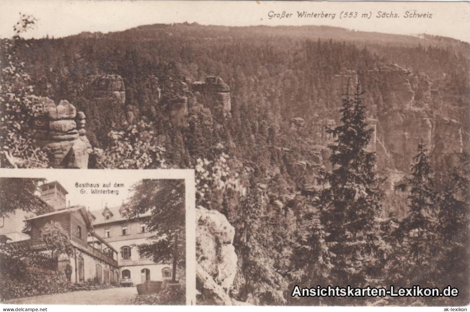 Ansichtskarte Schmilka Großer Winterberg - 2 Bild Mit Gasthaus 1922  - Schmilka