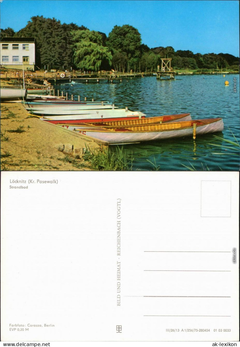 Löcknitz Strandbad Mit Vielen Boote Ansichtskarte  1975 - Löcknitz