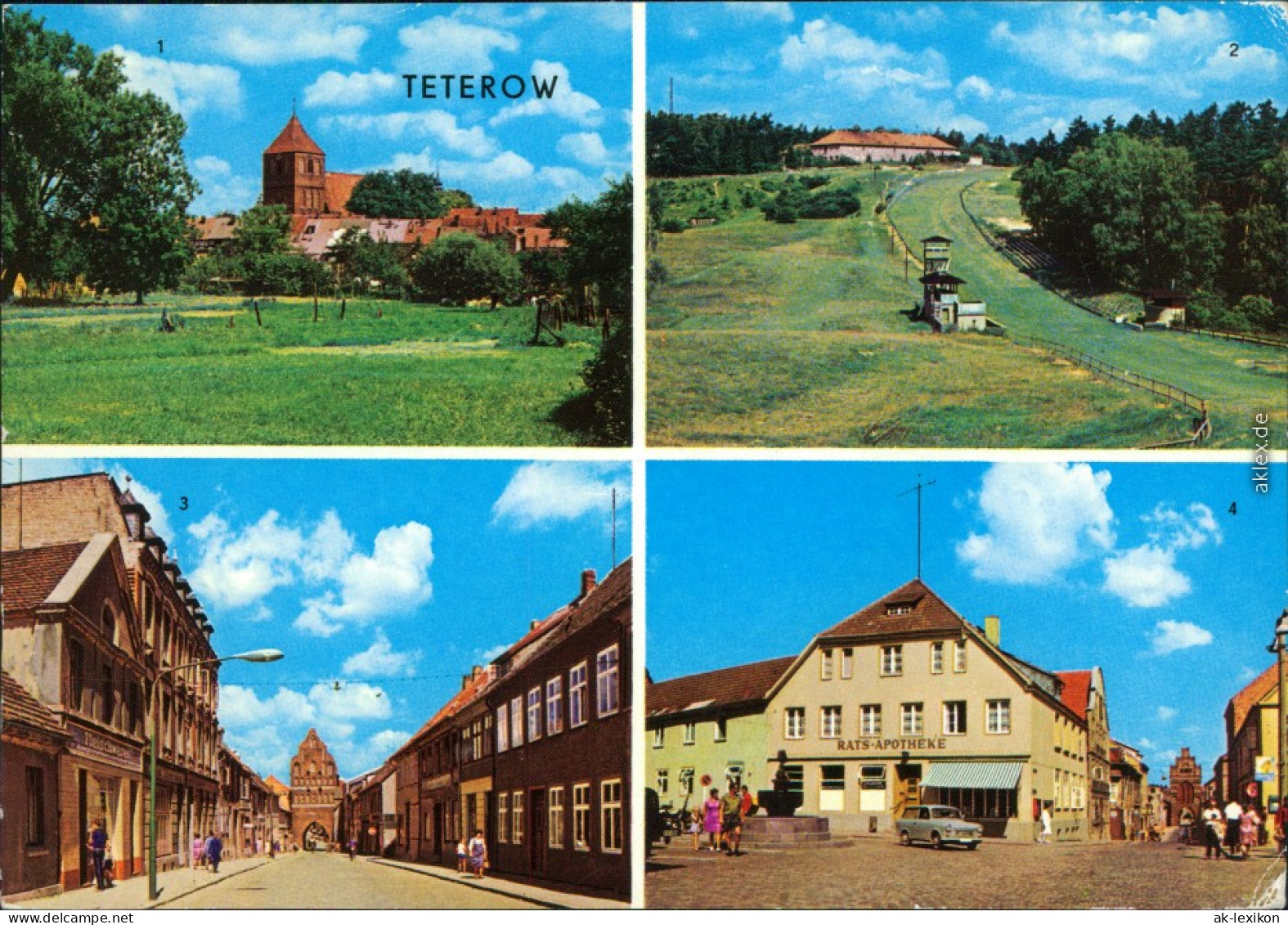 Teterow Teilansicht, Bergring, Otto-Grotewohl-Straße Wilhelm-Pieck-Straße 1977 - Teterow