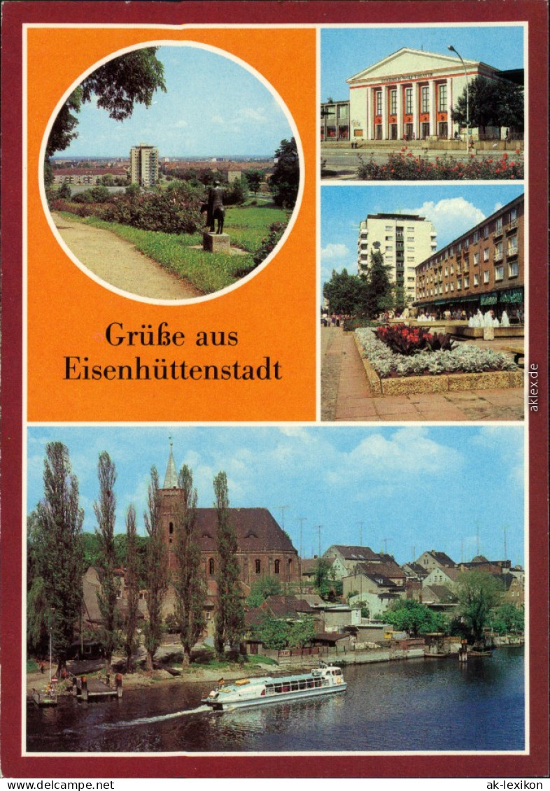 Eisenhüttenstadt Friedrich-Wolf-Theater, Leninallee,  Fahrgastschiffe 1983 - Eisenhuettenstadt