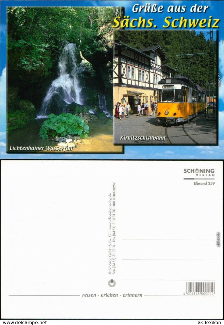Ansichtskarte Lichtenhain Lichtenhainer Wasserfall, Kirnitzschtalbahn 1995 - Kirnitzschtal