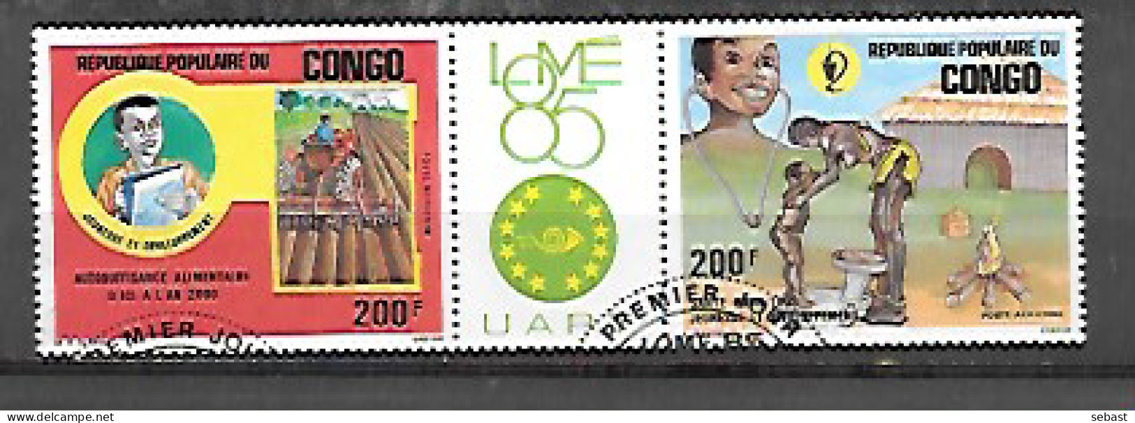 TIMBRE OBLITERE DU CONGO BRAZZA DE 1985 N° MICHEL  999/00 - Usados