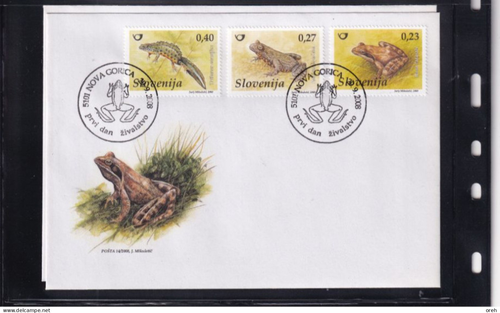 Slovenia  2008,mi No  685-8,FAUNA,BLOCK,ANIMALS ,REPTILES,FROG,snake, MNH - Frösche