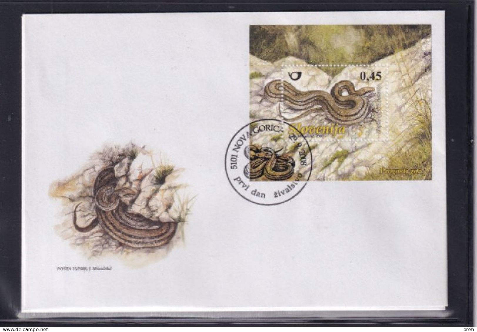 Slovenia  2008,mi No  685-8,FAUNA,BLOCK,ANIMALS ,REPTILES,FROG,snake, MNH - Rane