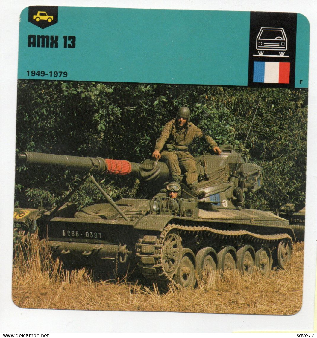 FICHE CHAR MILITAIRE - AMX 13 - Sonstige & Ohne Zuordnung