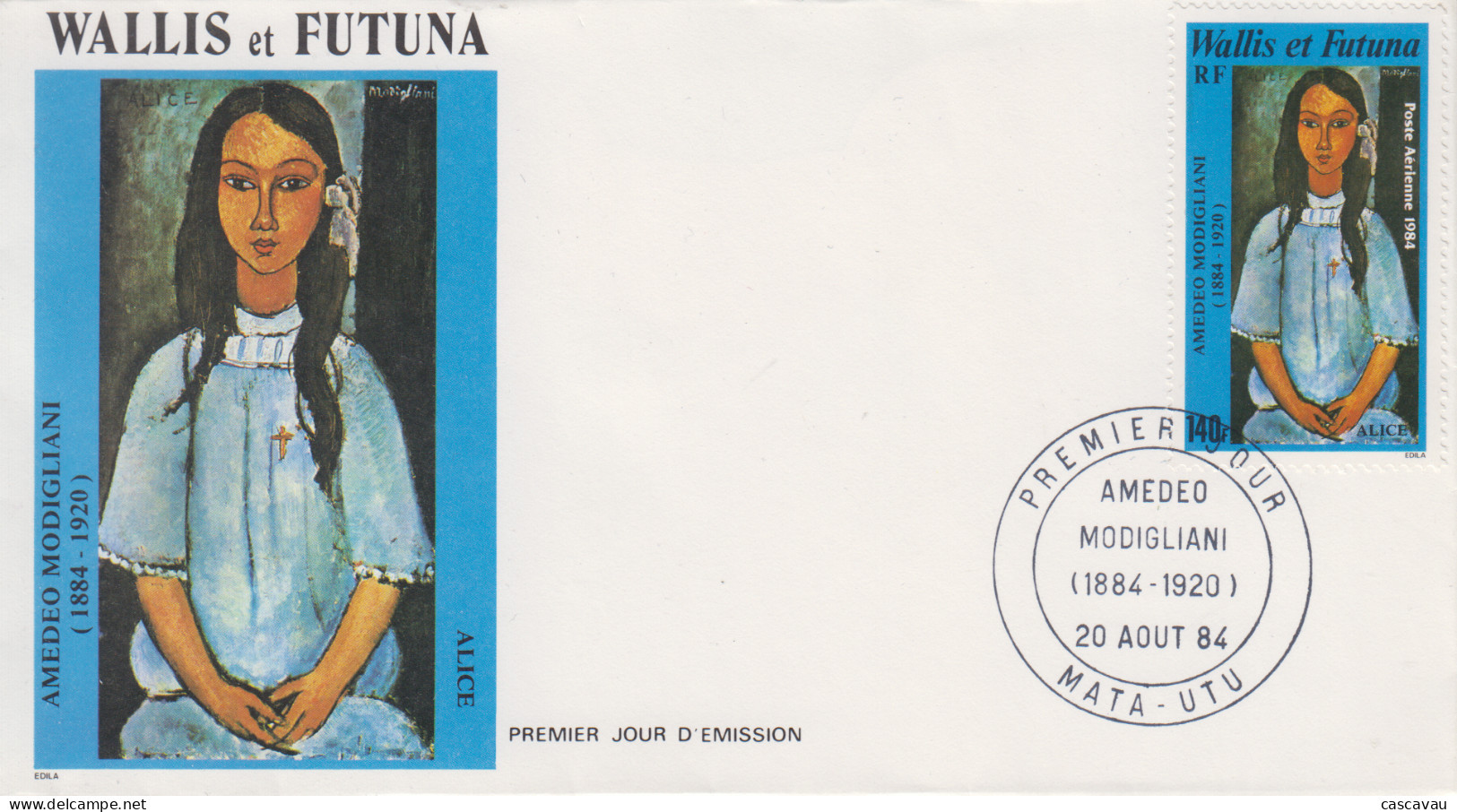 Enveloppe  FDC  1er  Jour   WALLIS  ET  FUTUNA    Oeuvre  De  MODIGLIANI   1984 - FDC