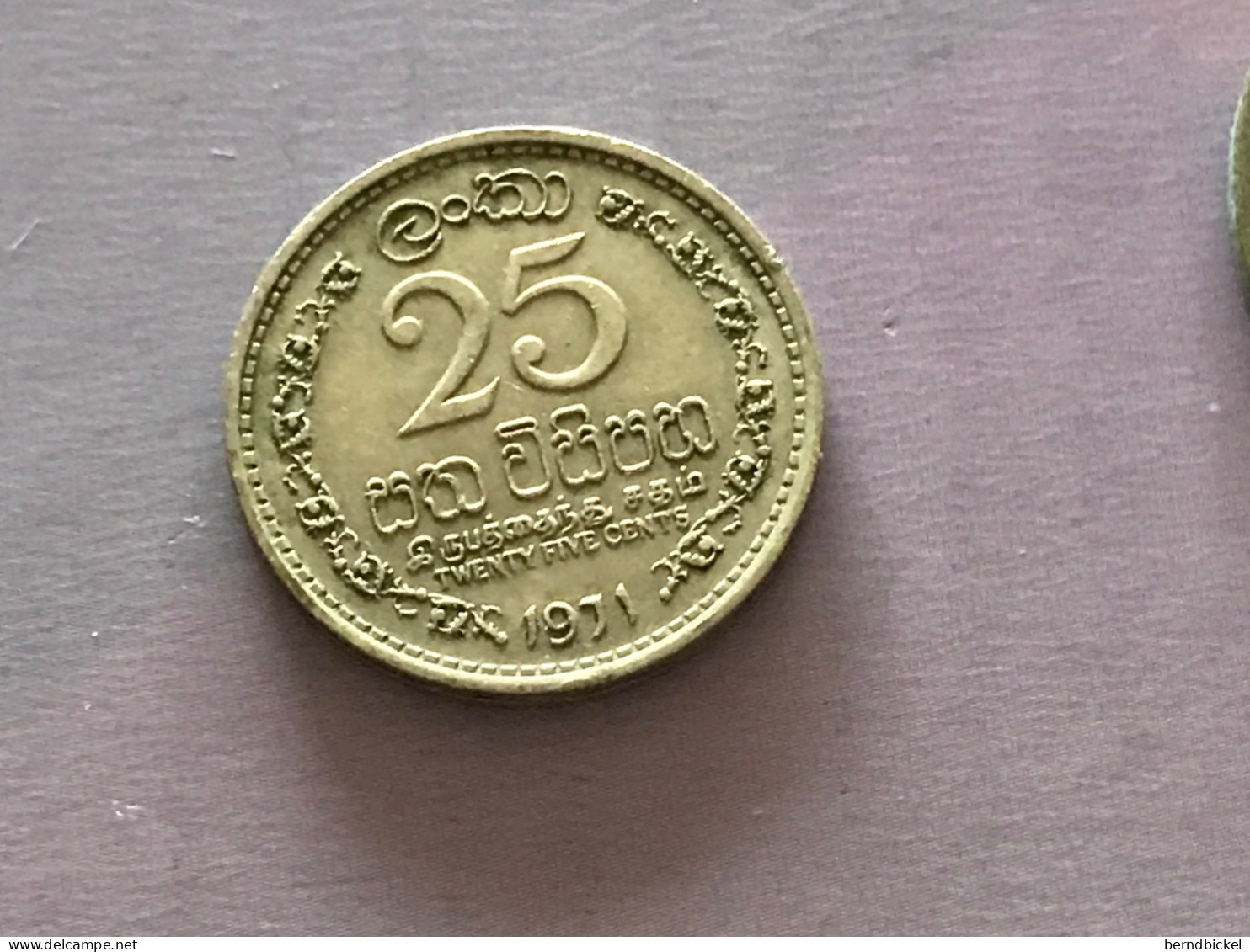 Münze Münzen Umlaufmünze Sri Lanka 25 Cents 1971 - Sri Lanka