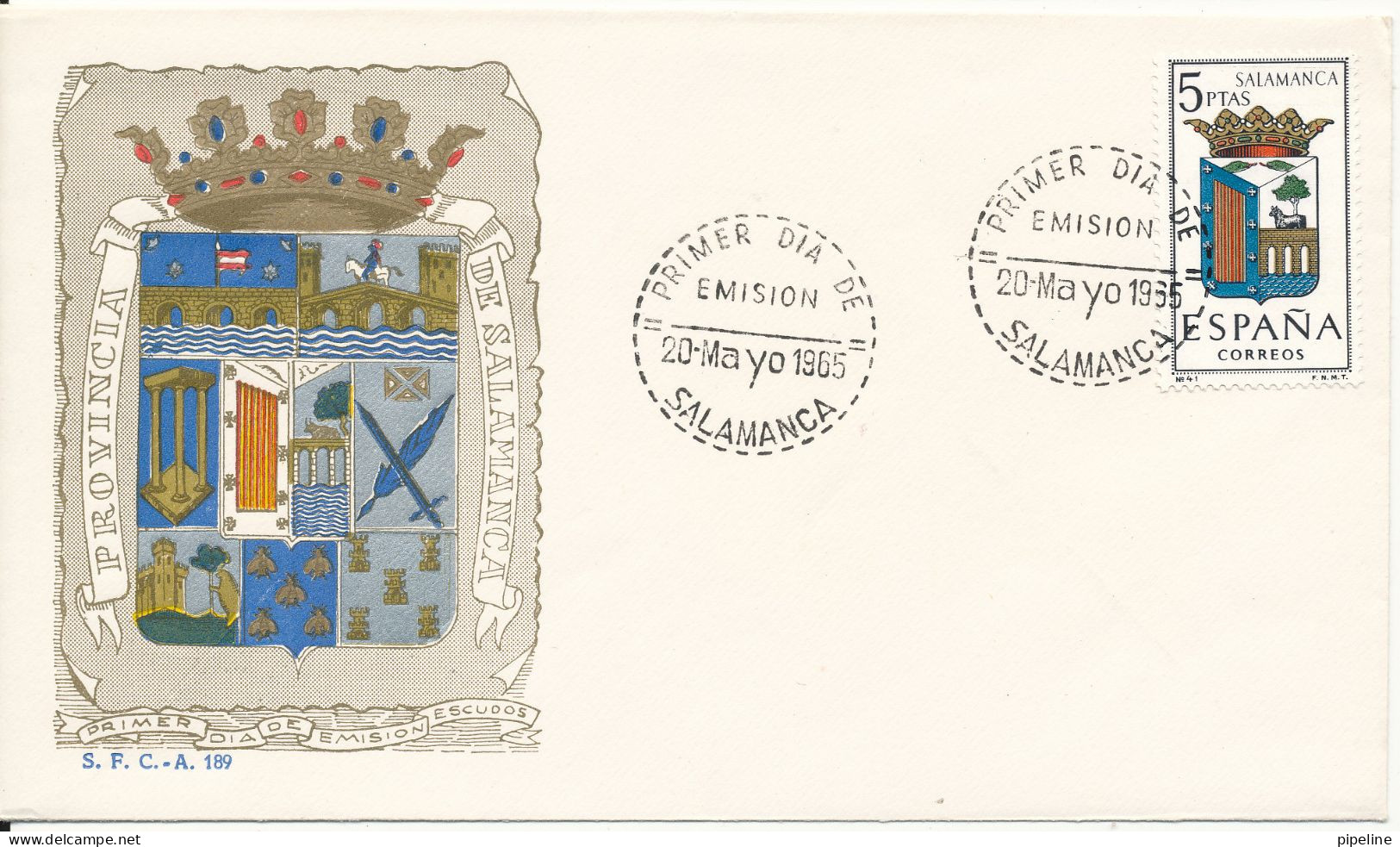 Spain FDC 20-5-1965 Salamanca With Cachet - FDC