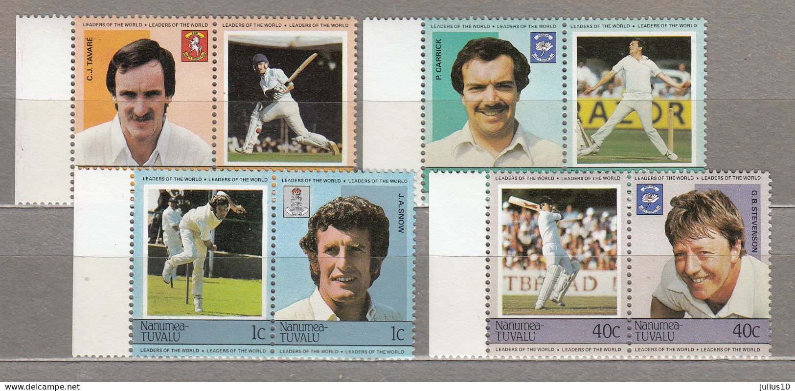 TUVALU NANUMEA 1984 Cricket Stars MNH(**) Mi 13-20 #Sport136 - Béisbol