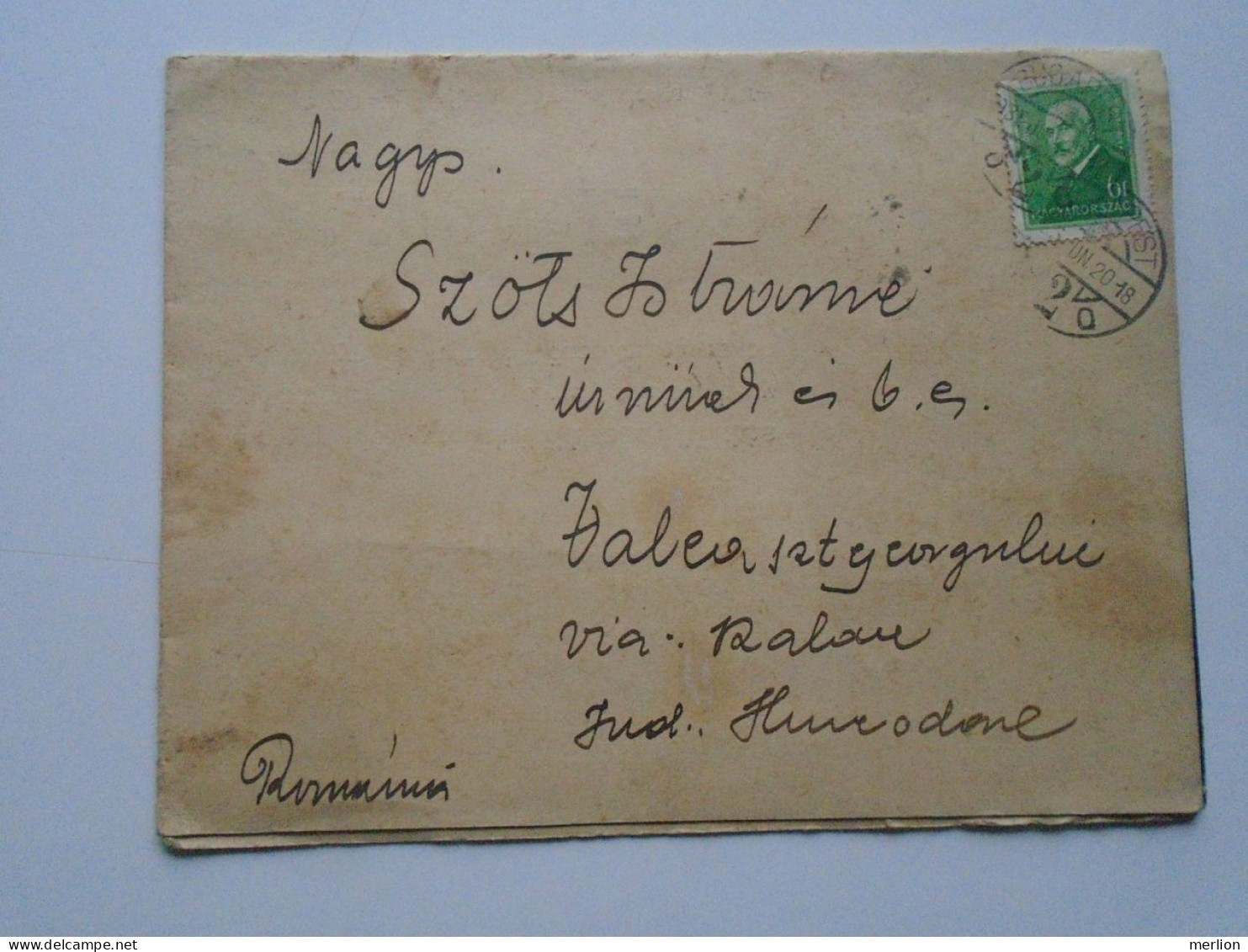 ZA486.5 Hungary 1935 Vajdahunyadi Bogdánffy K.- Obituary Sent By Post -sent To CRISENI - Hundedoara - Briefe U. Dokumente